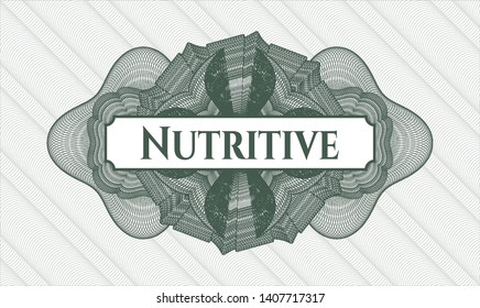 Green abstract linear rosette with text Nutritive inside