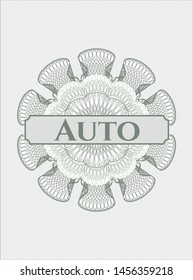 Green abstract linear rosette with text Auto inside