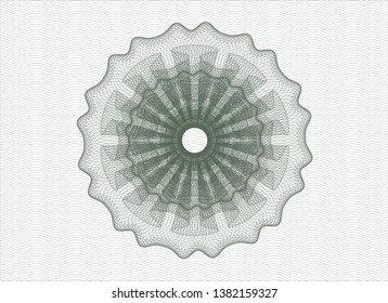 Green abstract linear rosette. Vector Illustration. Detailed.