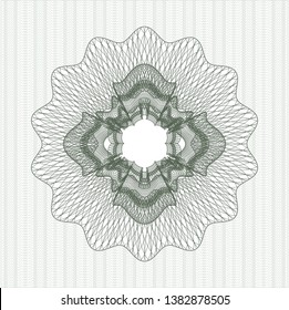 Green abstract linear rosette. Vector Illustration. Detailed.