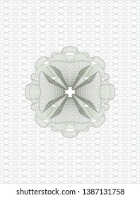 Green abstract linear rosette. Vector Illustration. Detailed.