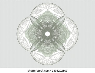 Green abstract linear rosette. Vector Illustration. Detailed.