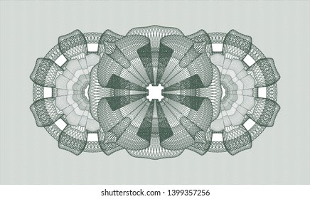 Green abstract linear rosette. Vector Illustration. Detailed.