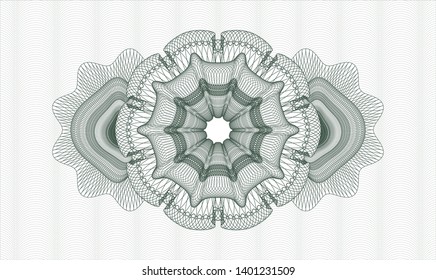 Green abstract linear rosette. Vector Illustration. Detailed.