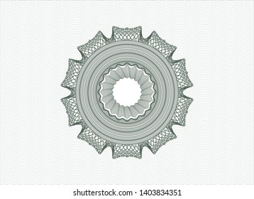 Green abstract linear rosette. Vector Illustration. Detailed.