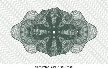 Green abstract linear rosette. Vector Illustration. Detailed.