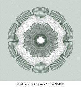 Green abstract linear rosette. Vector Illustration. Detailed.
