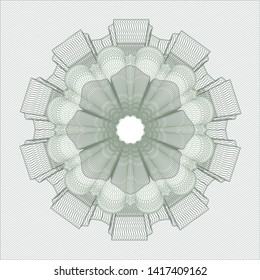 Green abstract linear rosette. Vector Illustration. Detailed.