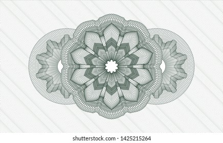Green abstract linear rosette. Vector Illustration. Detailed.