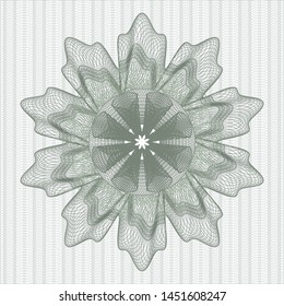 Green abstract linear rosette. Vector Illustration. Detailed.
