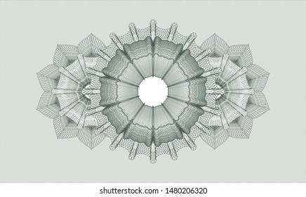 Green abstract linear rosette. Vector Illustration. Detailed.