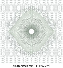 Green abstract linear rosette. Vector Illustration. Detailed.