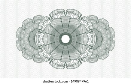 Green abstract linear rosette. Vector Illustration. Detailed.