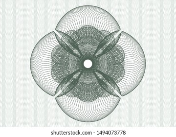 Green abstract linear rosette. Vector Illustration. Detailed.