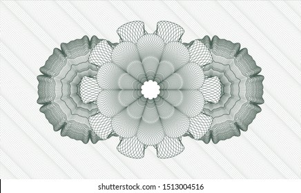 Green abstract linear rosette. Vector Illustration. Detailed.