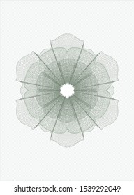 Green abstract linear rosette. Vector Illustration. Detailed.