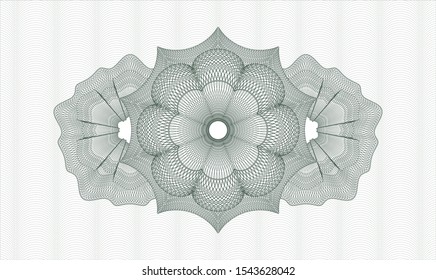 Green abstract linear rosette. Vector Illustration. Detailed.