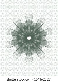 Green abstract linear rosette. Vector Illustration. Detailed.