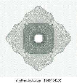 Green abstract linear rosette. Vector Illustration. Detailed.