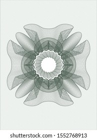 Green abstract linear rosette. Vector Illustration. Detailed.