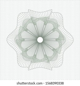 Green abstract linear rosette. Vector Illustration. Detailed.