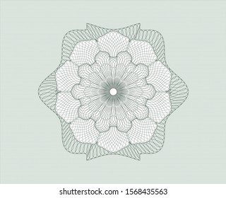Green abstract linear rosette. Vector Illustration. Detailed.