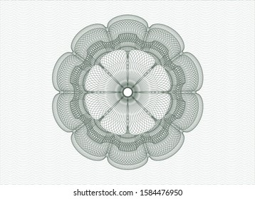 Green abstract linear rosette. Vector Illustration. Detailed.