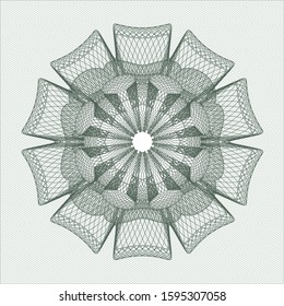 Green abstract linear rosette. Vector Illustration. Detailed.