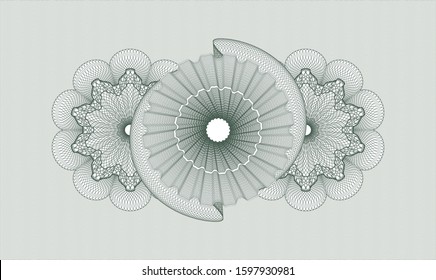 Green abstract linear rosette. Vector Illustration. Detailed.