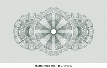 Green abstract linear rosette. Vector Illustration. Detailed.