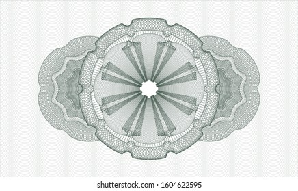 Green abstract linear rosette. Vector Illustration. Detailed.