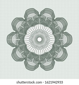 Green abstract linear rosette. Vector Illustration. Detailed.