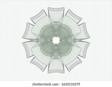 Green abstract linear rosette. Vector Illustration. Detailed.