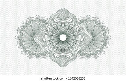 Green abstract linear rosette. Vector Illustration. Detailed.