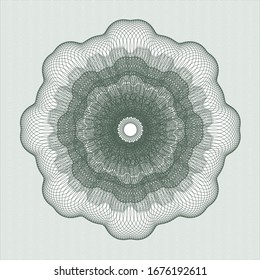 Green abstract linear rosette. Vector Illustration. Detailed.