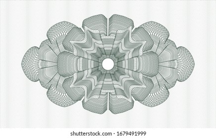 Green abstract linear rosette. Vector Illustration. Detailed.