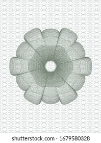 Green abstract linear rosette. Vector Illustration. Detailed.