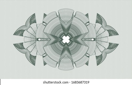 Green abstract linear rosette. Vector Illustration. Detailed.