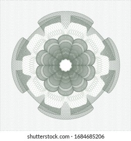 Green abstract linear rosette. Vector Illustration. Detailed.