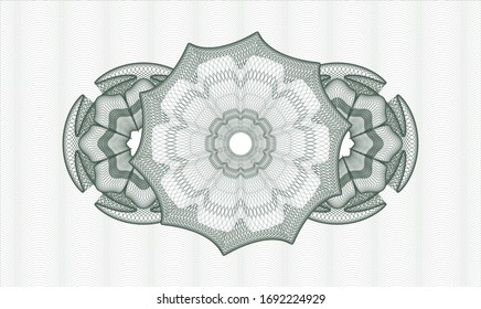 Green abstract linear rosette. Vector Illustration. Detailed.