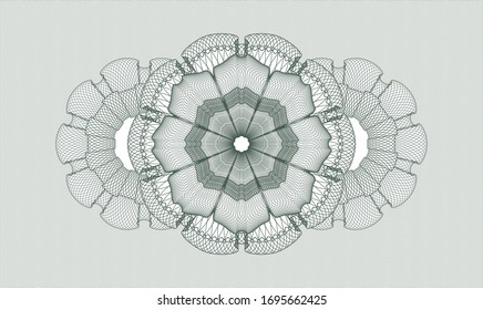 Green abstract linear rosette. Vector Illustration. Detailed.