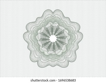 Green abstract linear rosette. Vector Illustration. Detailed.