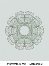 Green abstract linear rosette. Vector Illustration. Detailed.
