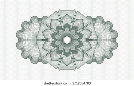 Green abstract linear rosette. Vector Illustration. Detailed 