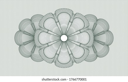 Green abstract linear rosette. Vector Illustration. Detailed 