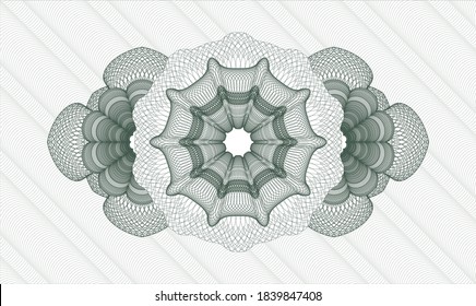Green abstract linear rosette. Vector Illustration. Detailed 
