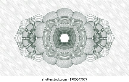 Green abstract linear rosette. Vector Illustration. Detailed 