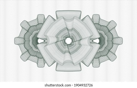 Green abstract linear rosette. Vector Illustration. Detailed 