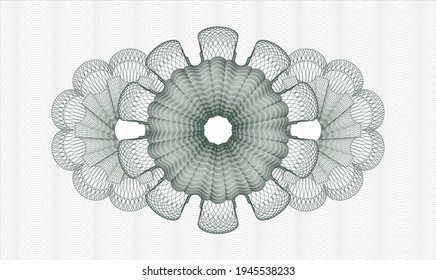 Green abstract linear rosette. Vector Illustration. Detailed 