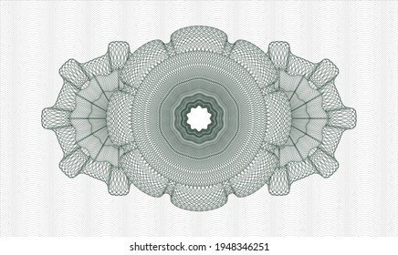 Green abstract linear rosette. Vector Illustration. Detailed 
